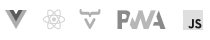 Vue, React, Vaadin, PWA and JS logos